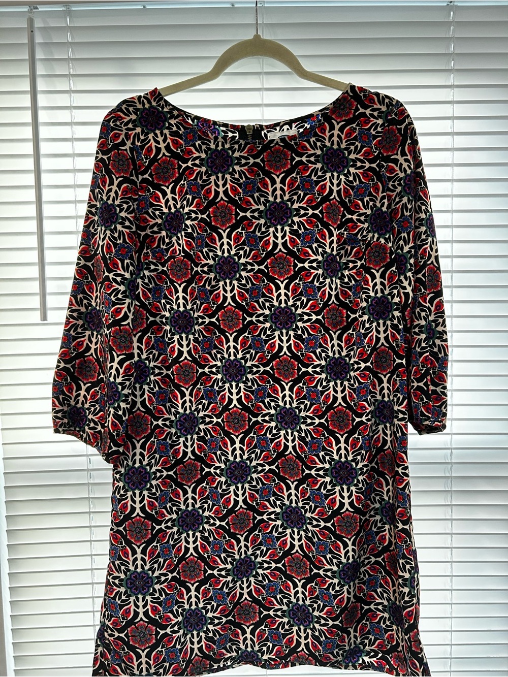 Old Navy Mini Dress in Black, Red & Purple Floral Motif